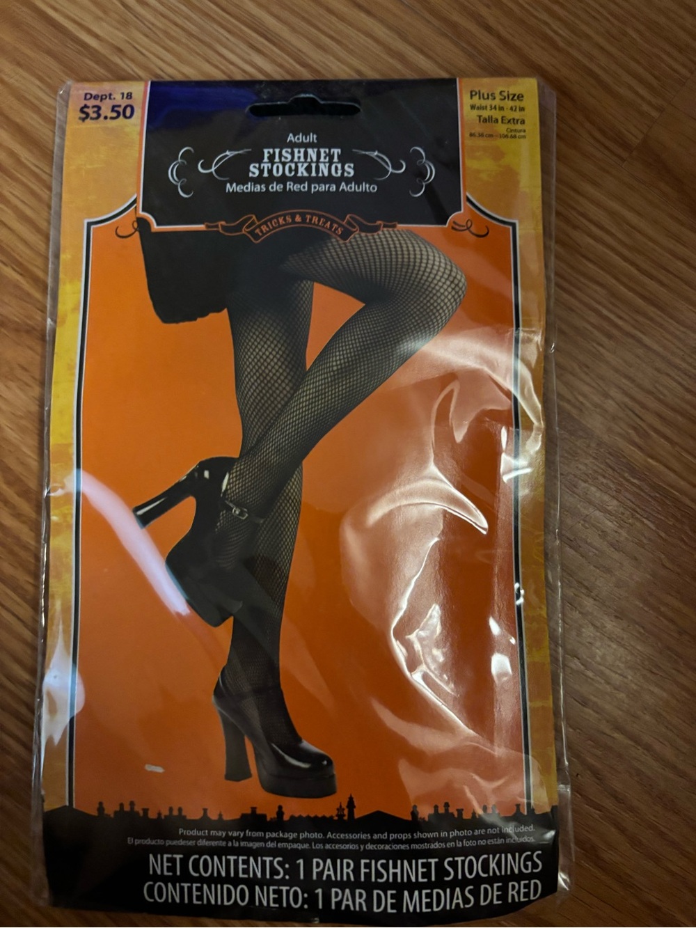New Adult Fishnet Stockings - Black plus size 34-42 inches